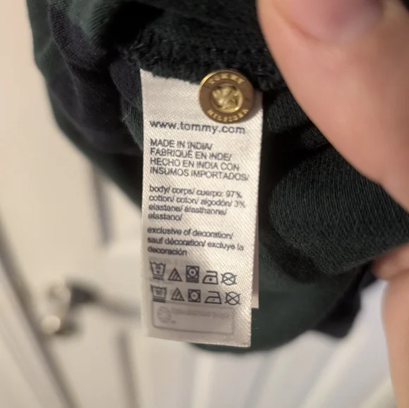 Tommy Hilfiger Rugby Polo Dress XXL – Navy & Green Striped Crest Logo - Picture 4 of 6